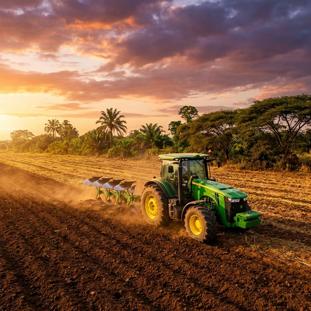 Tracteur AREMS en plein labour au Bénin